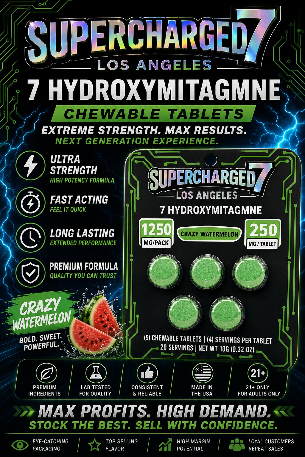 SUPERCHARG 7OH 250MG 5PK CRAZ 10