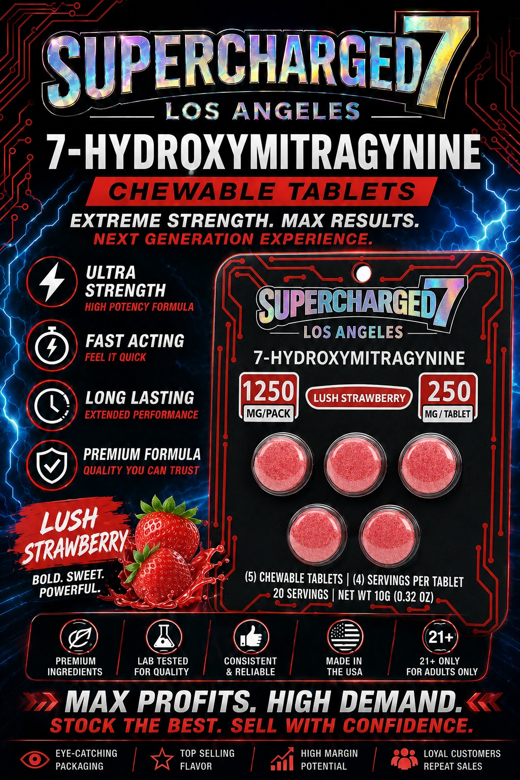 SUPERCHARG 7OH 250MG 5PK LUSH 10