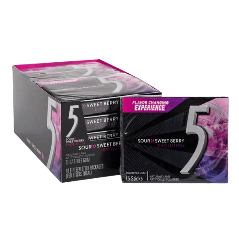 5 GUM SOUR SWEET BERRY 10CT