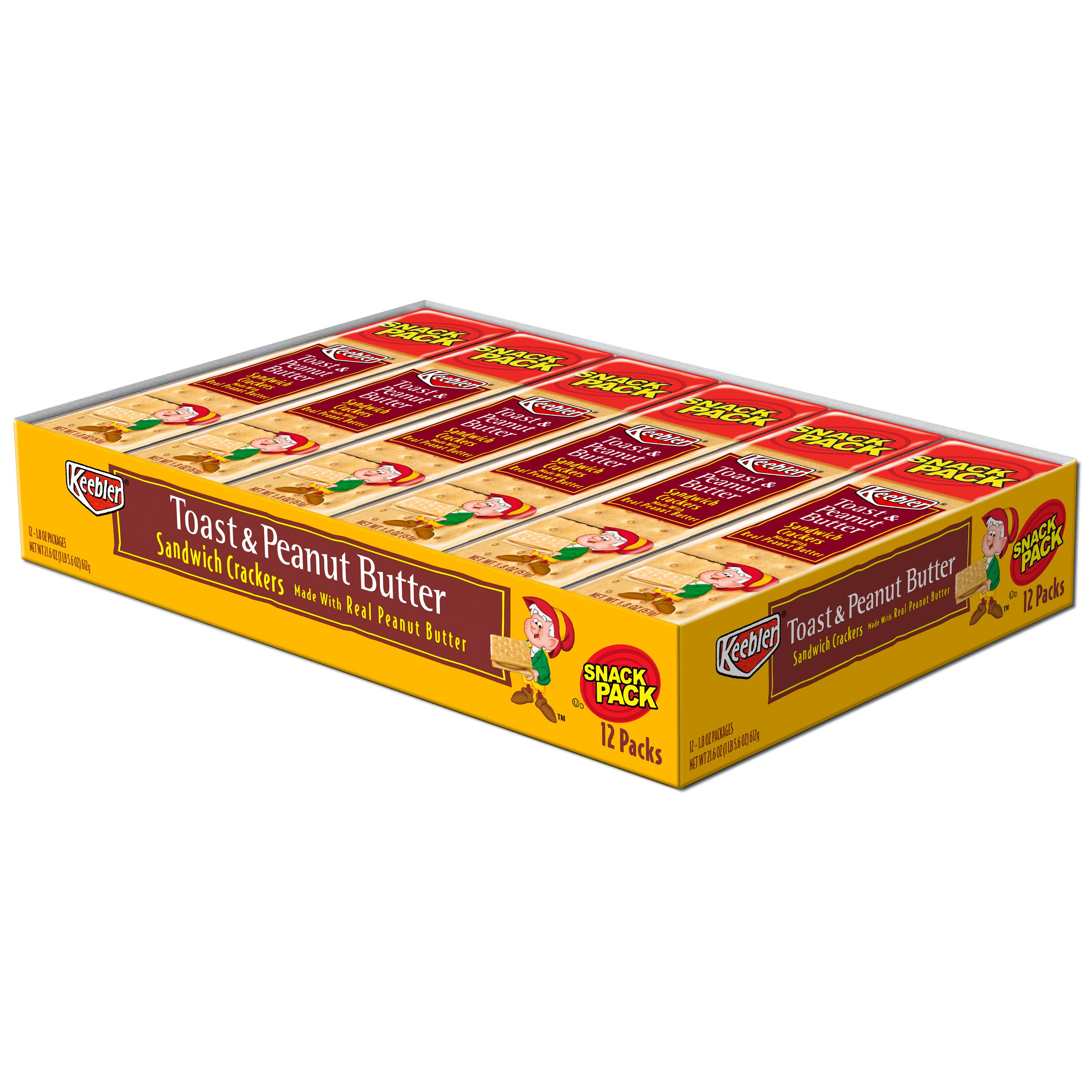 KEL SNACK PACK TOAST P.B 12CT