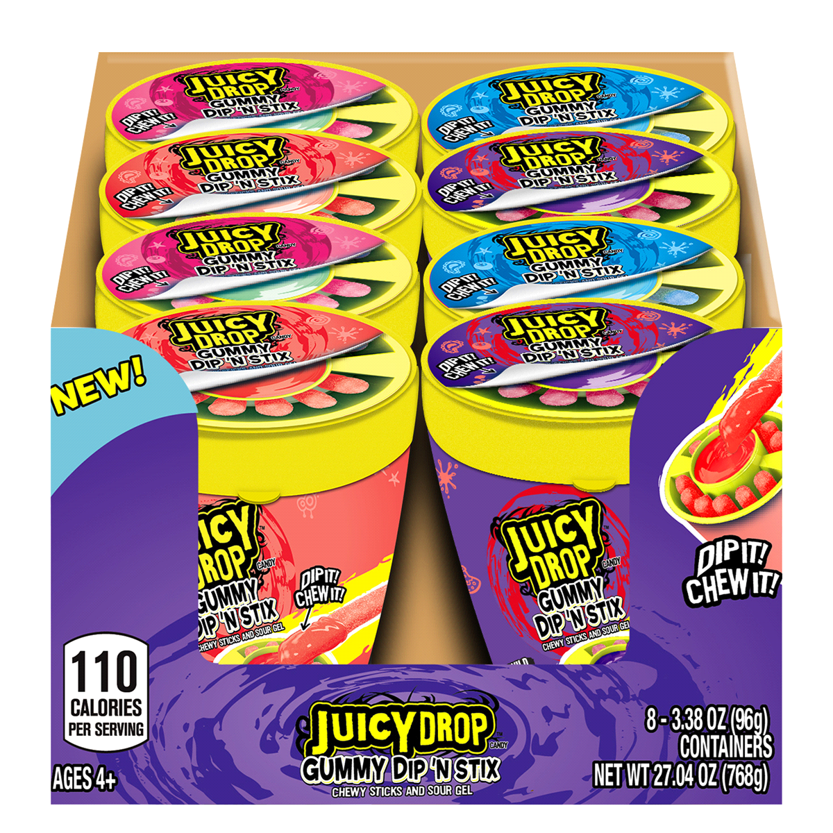 JUICY DROP GUMMY DIP'N STIX 8CT