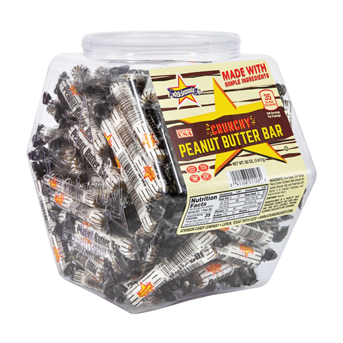 PEANUT BUTTER BARS JAR 160CT