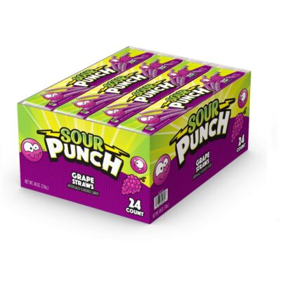 SOUR PUNCH STRAW GRAPE 24CT