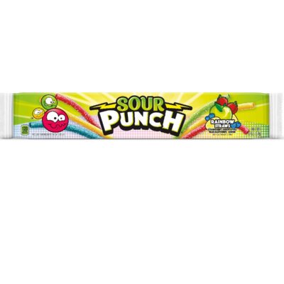 SOUR PUNCH STRAW RAINBOW 24CT
