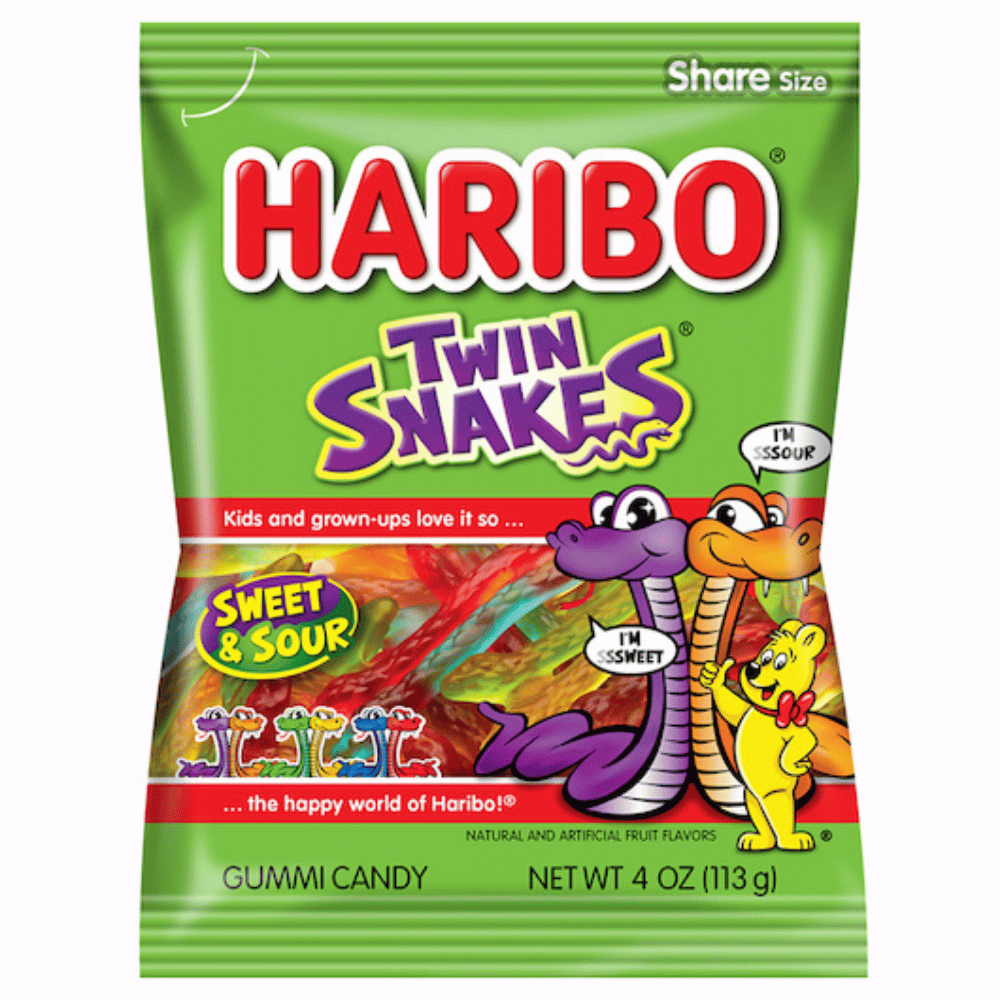 HARIBO PEG TWIN SNAKES 5OZ