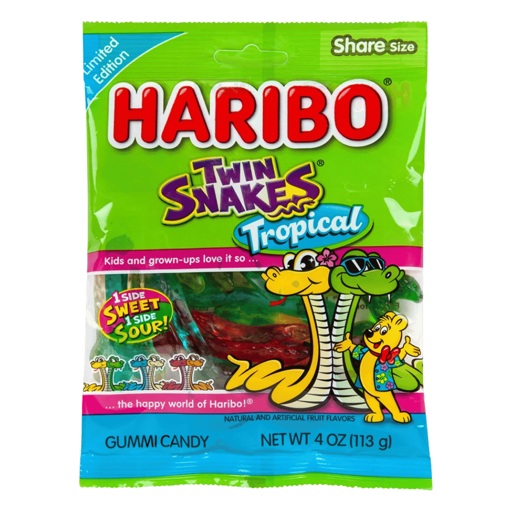 HARIBO PEG TWIN TROPICAL 4OZ 1CT