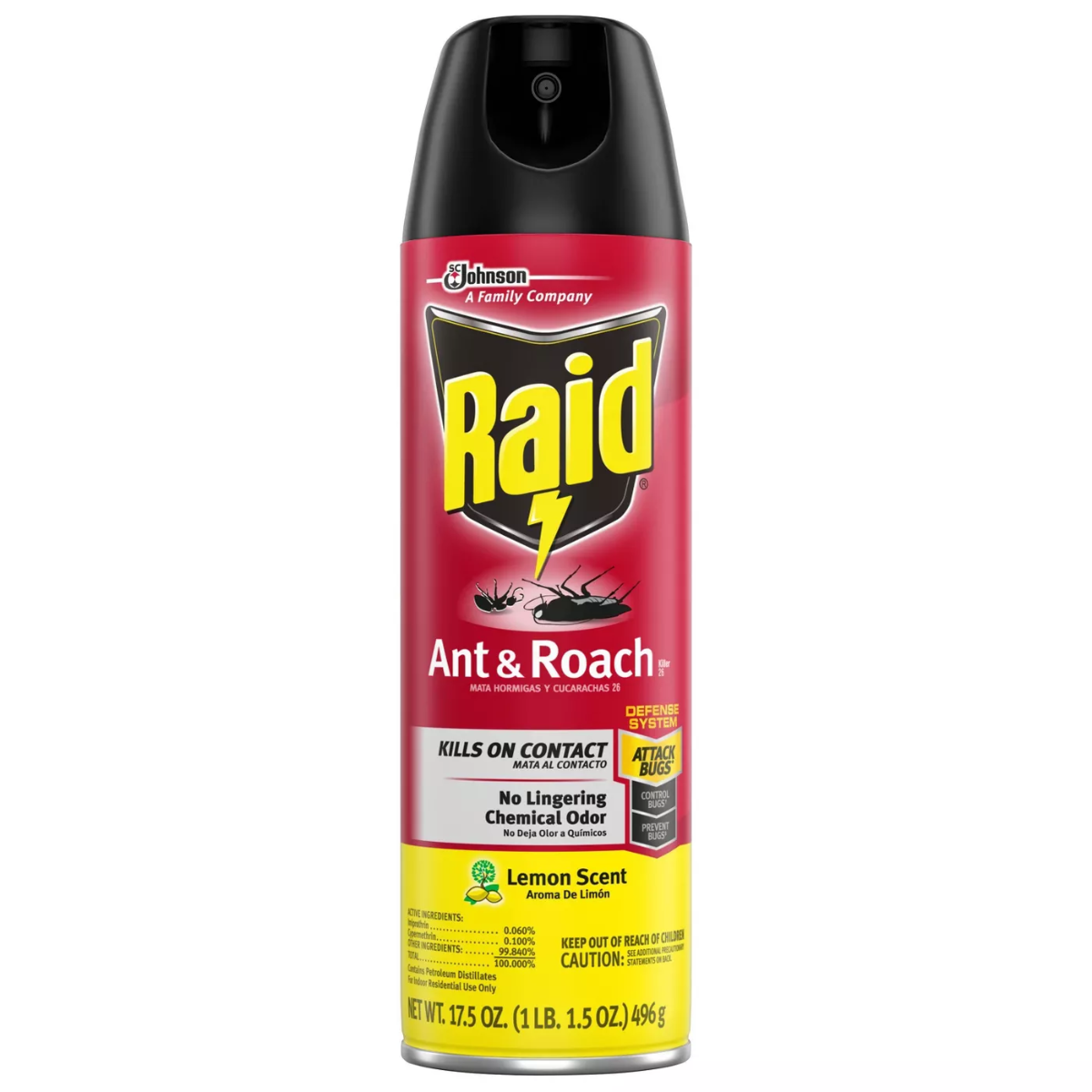 RAID ANT & ROACH LEMON 17.5OZ