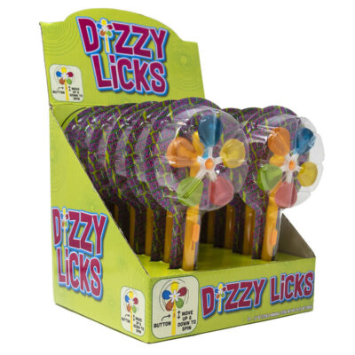 DIZZY LICKS SPIN LOLLIPOP 12CT
