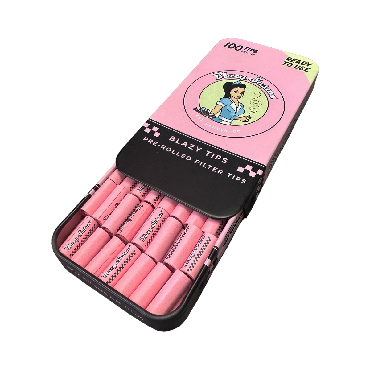 BLAZY SUSAN PINK TIPS TIN 12CT