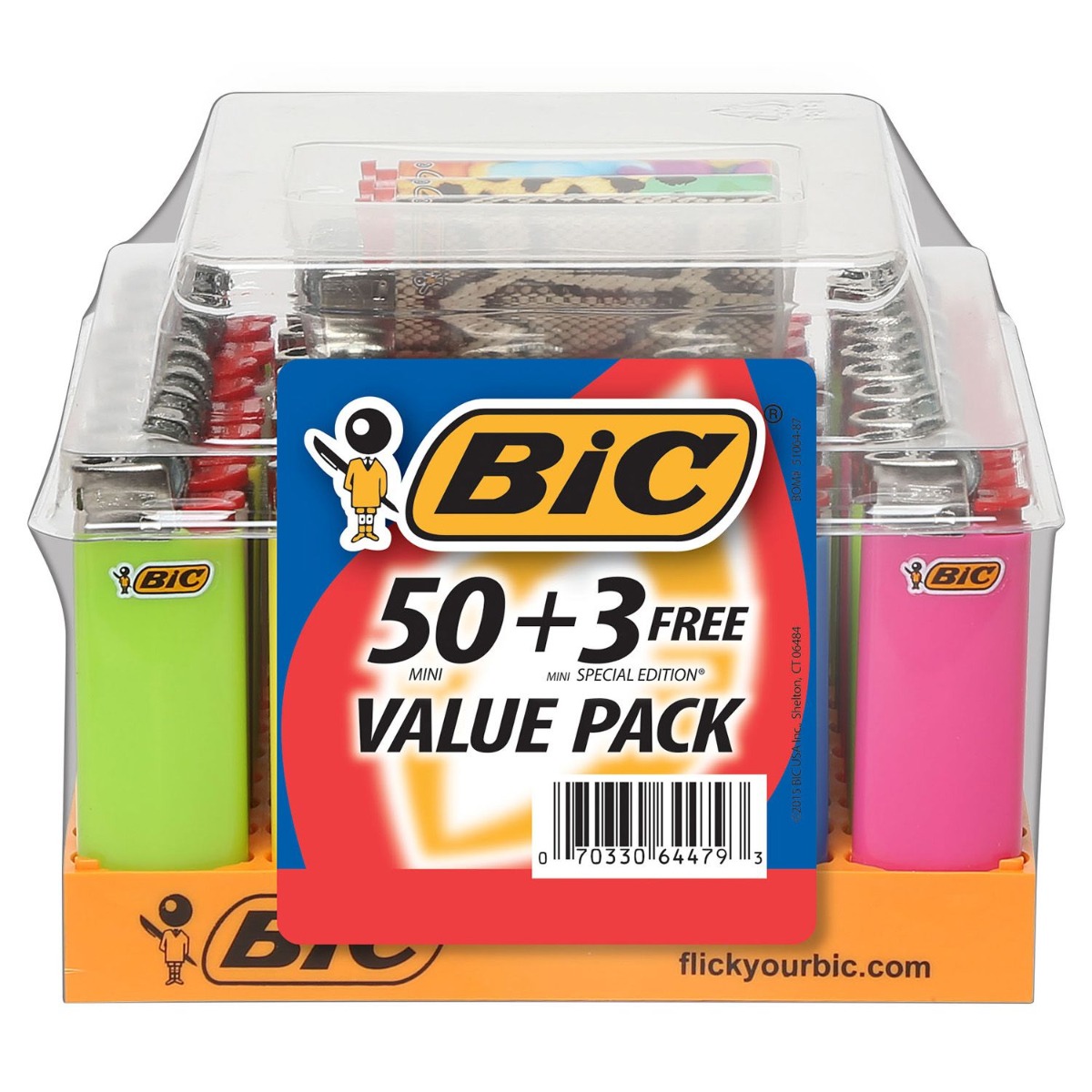BIC LIGHTERS MINI 50+3CT