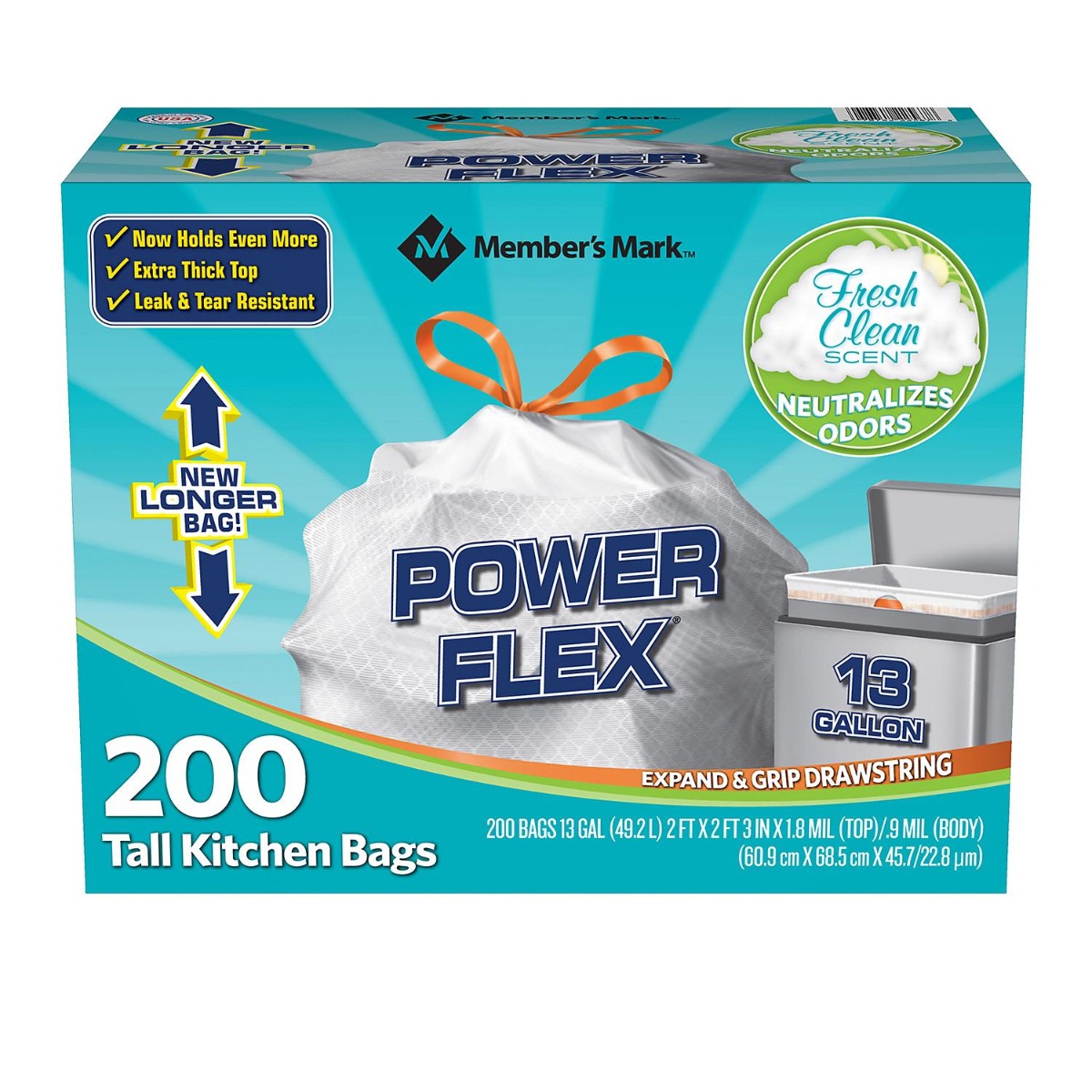POWER FLEX TALL KITCHEN 200 BAGS