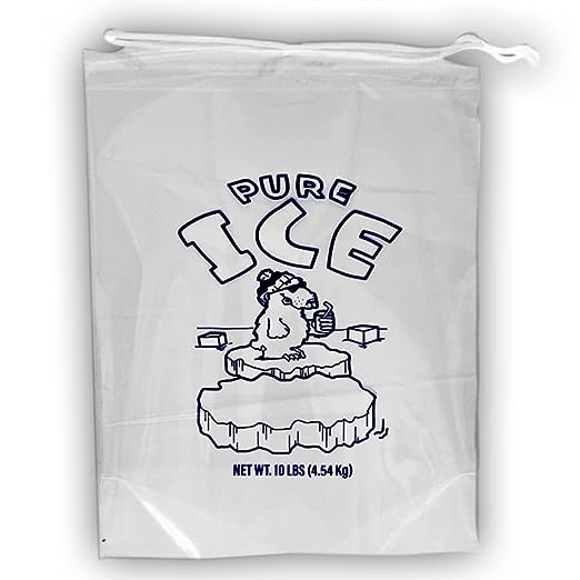BAGS 10 LBS ICE WITH STRINGS