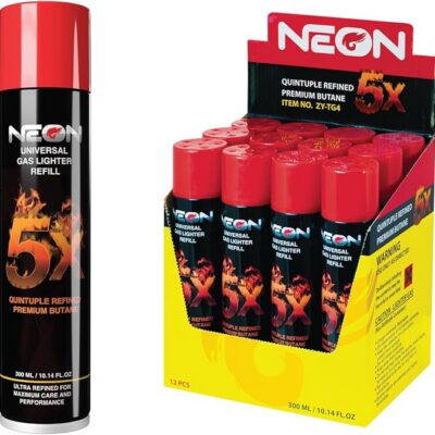 NEON BUTANE GAS 5X REFINED 12CT