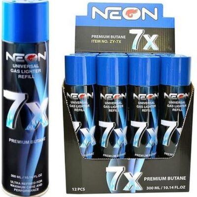 NEON BUTANE GAS 7X REFINED 12CT