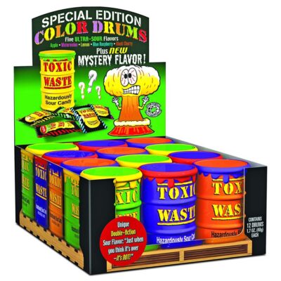 TOXIC WASTE COLORED DRUMS 12CT