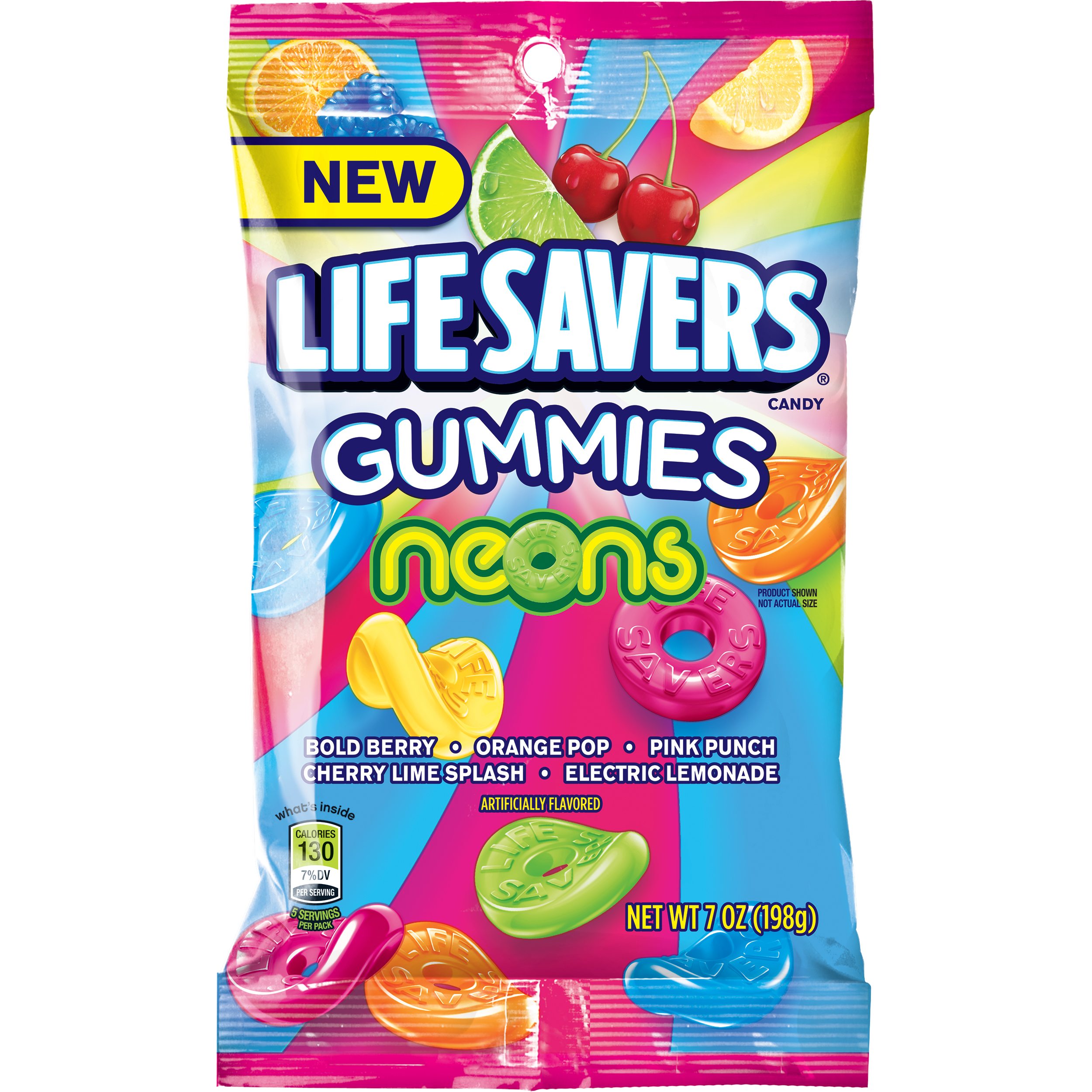 LIFE SAV PEG GUMM NEONS 7OZ