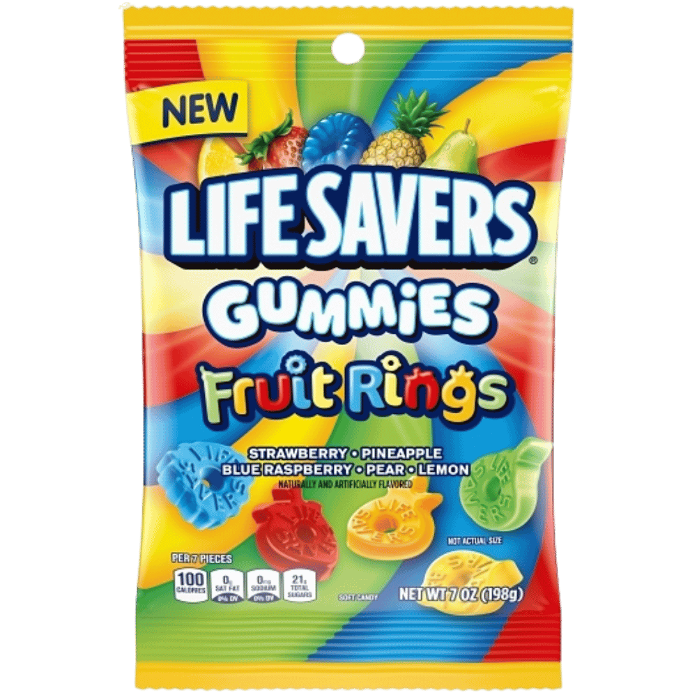 LIFE SAV PEG GUMM FRUIT 7OZ12CT