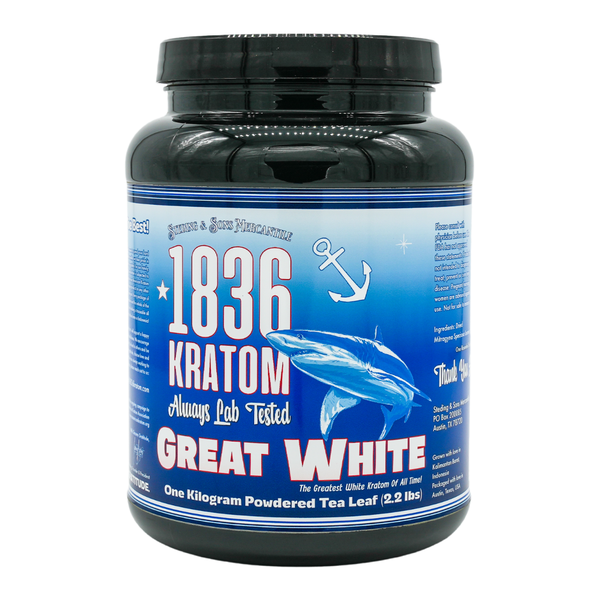 1836 KRATOM 1KG GREAT WHITE 1CT