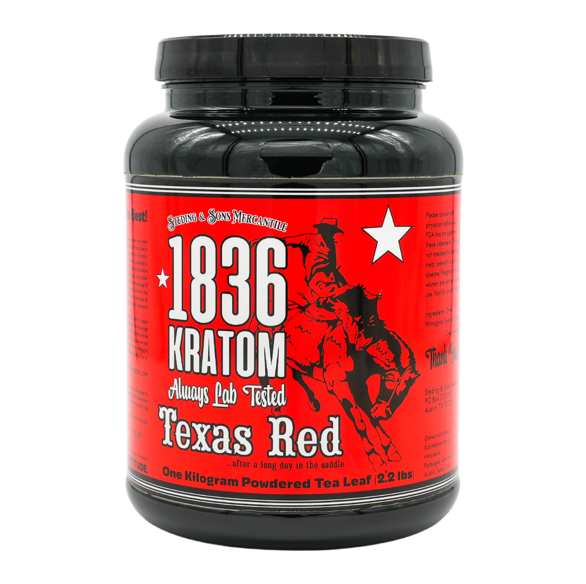 1836 KRATOM 1KG TEXAS RED 1CT