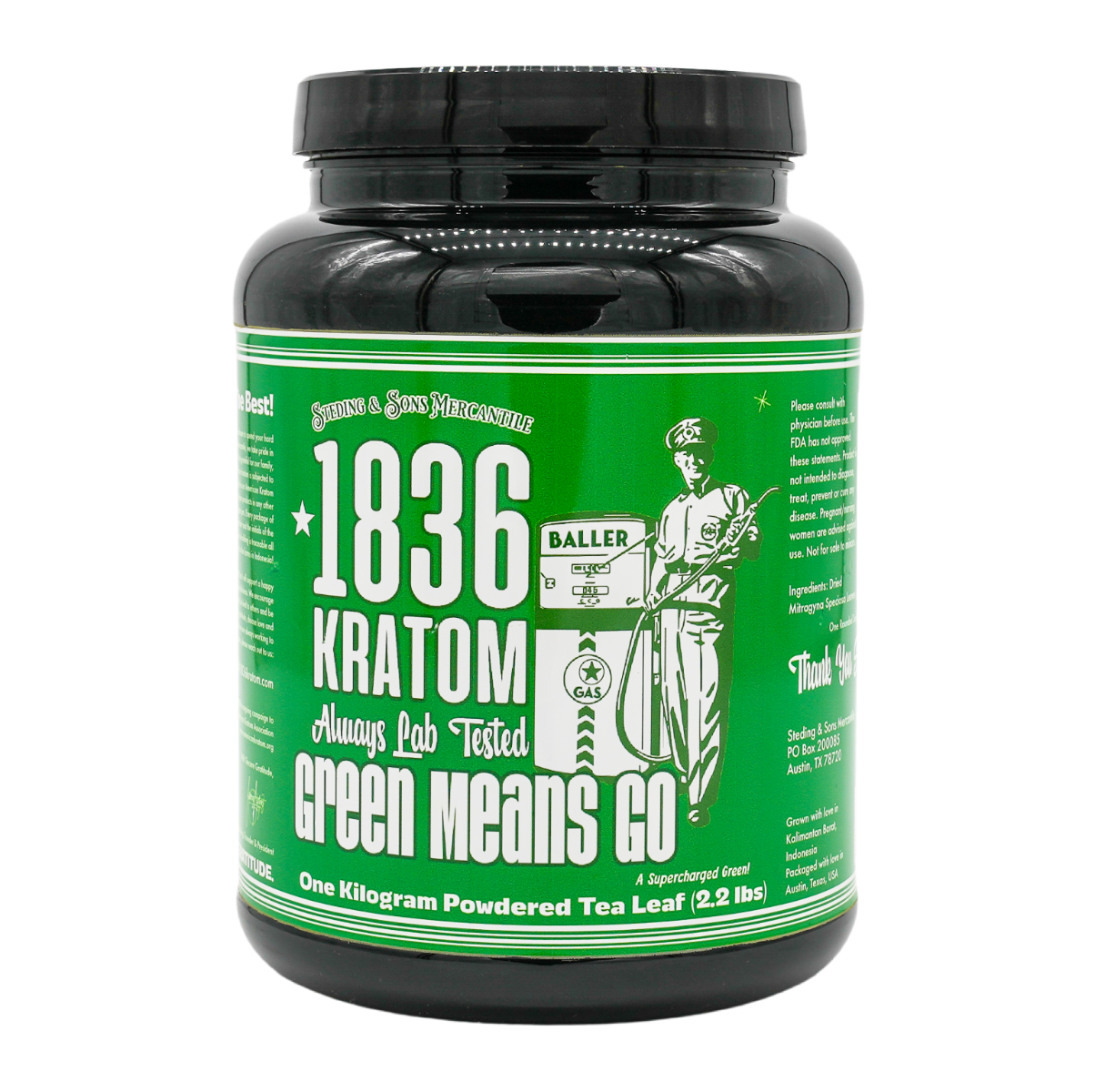 1836 KRATOM 1KG GREEN MEANS 1CT