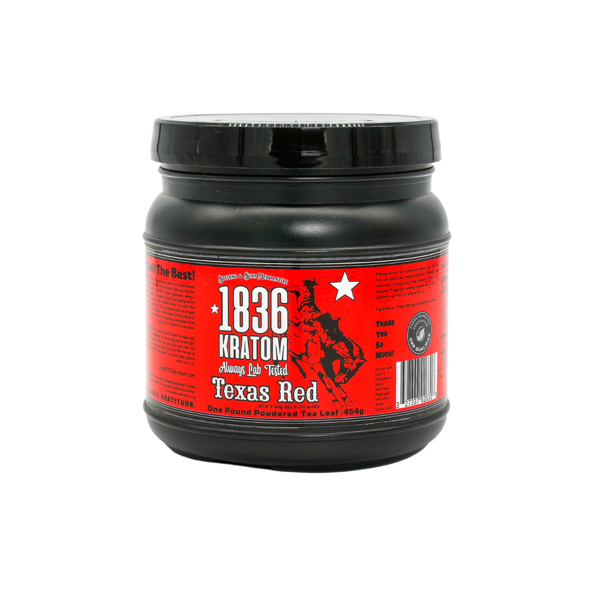 1836 KRATOM 1LB TEXAS RED 1CT