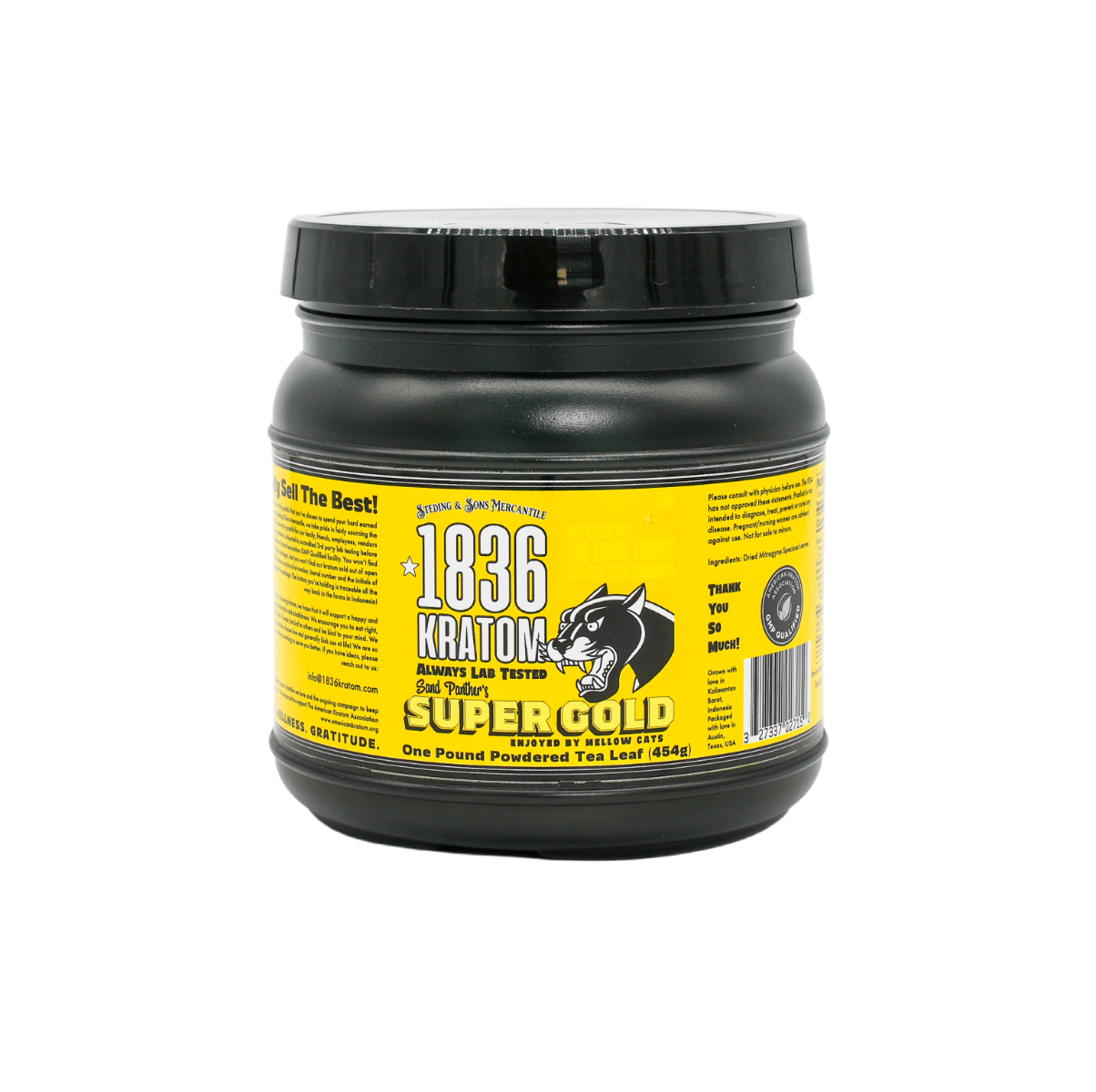 1836 KRATOM 1LB SUPER GOLD 1CT