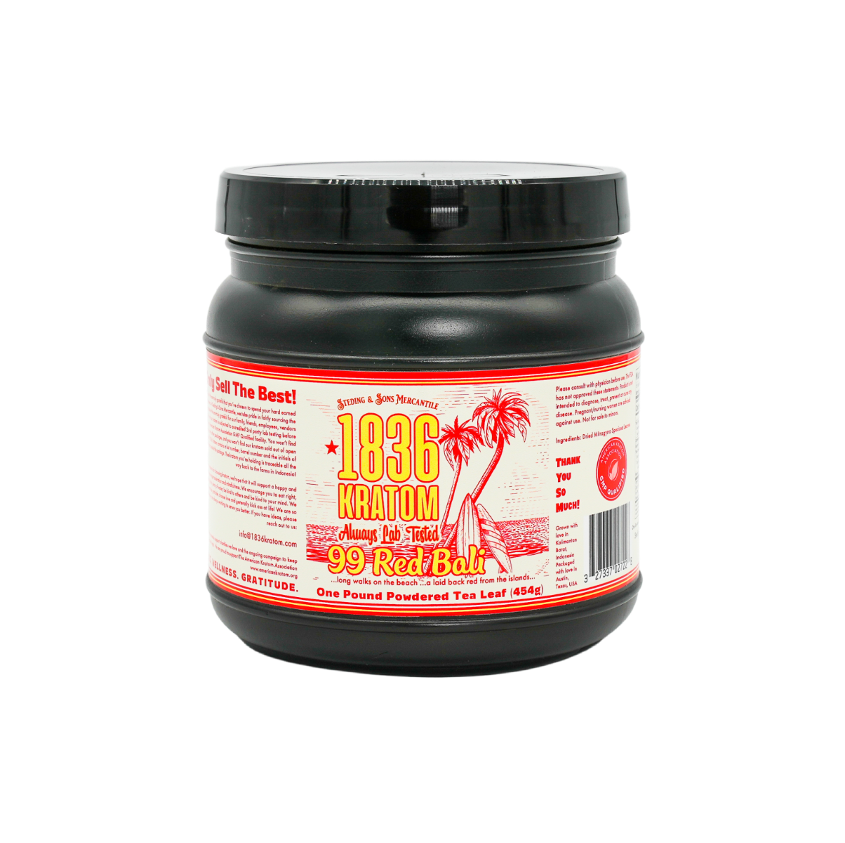 1836 KRATOM 1LB RED BALI 1CT