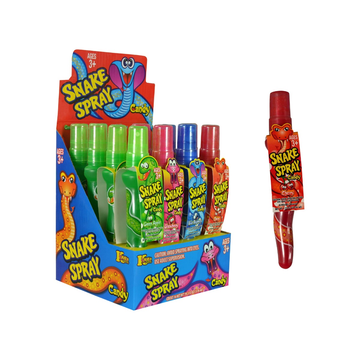 KOKOS SNAKE SPRAY CANDY 16CT