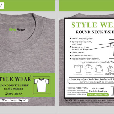 STYLE WEAR R NECK GREY SM 6CT