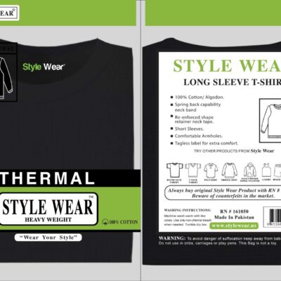 STYLE WEAR THERMAL BLACK LG 6CT