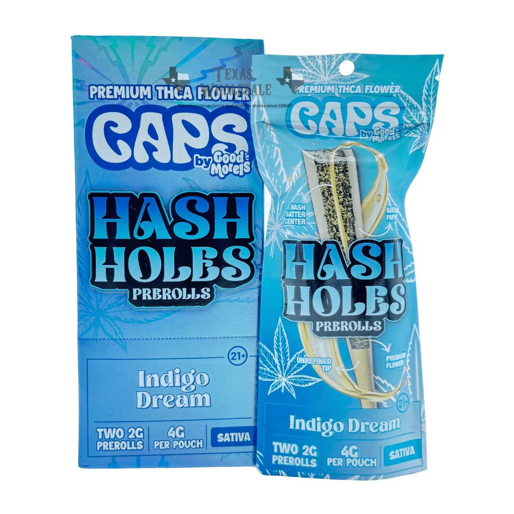 CAPS HASH ROLL INDIGO 10/2PK