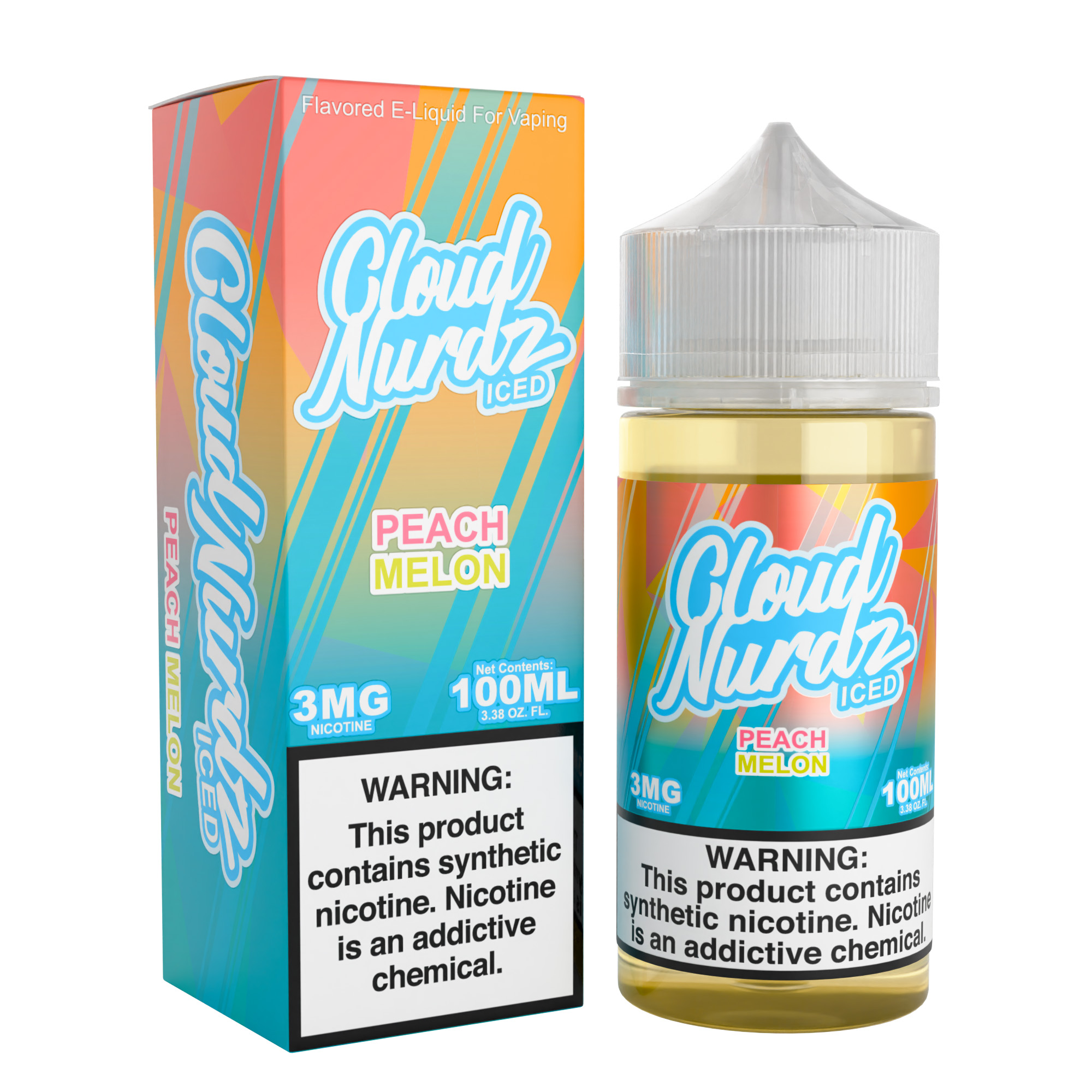 CLOUD NURDZ 100ML ICED PEACH MELON 3MG