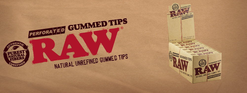 RAW TIPS GUMMED PERFORATED 24CT