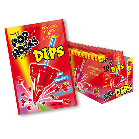POP ROCK DIPS S/STRAW 18CT
