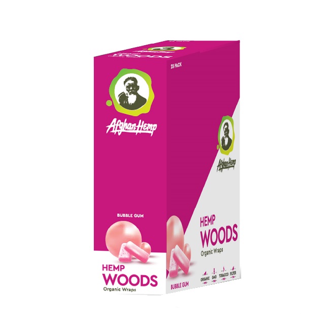 AFGHAN HEMP WOODS BUB/GUM 25/2PK