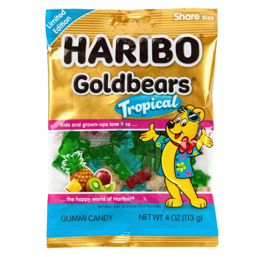 HARIBO PEG GOLD TROPICAL 4OZ 12C