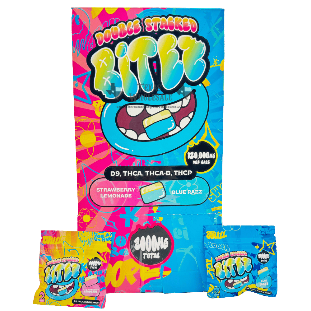 BITEZ GUMMY STRAW LE/BL RAZZ 60C