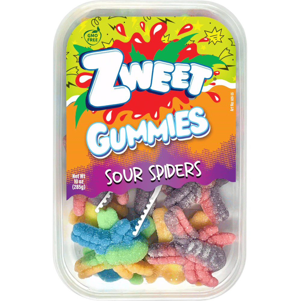 ZWEET GUMMY SOUR SPIDERS 10OZ