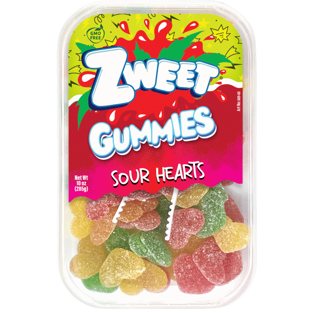 ZWEET GUMMY SOUR HEARTS 10OZ