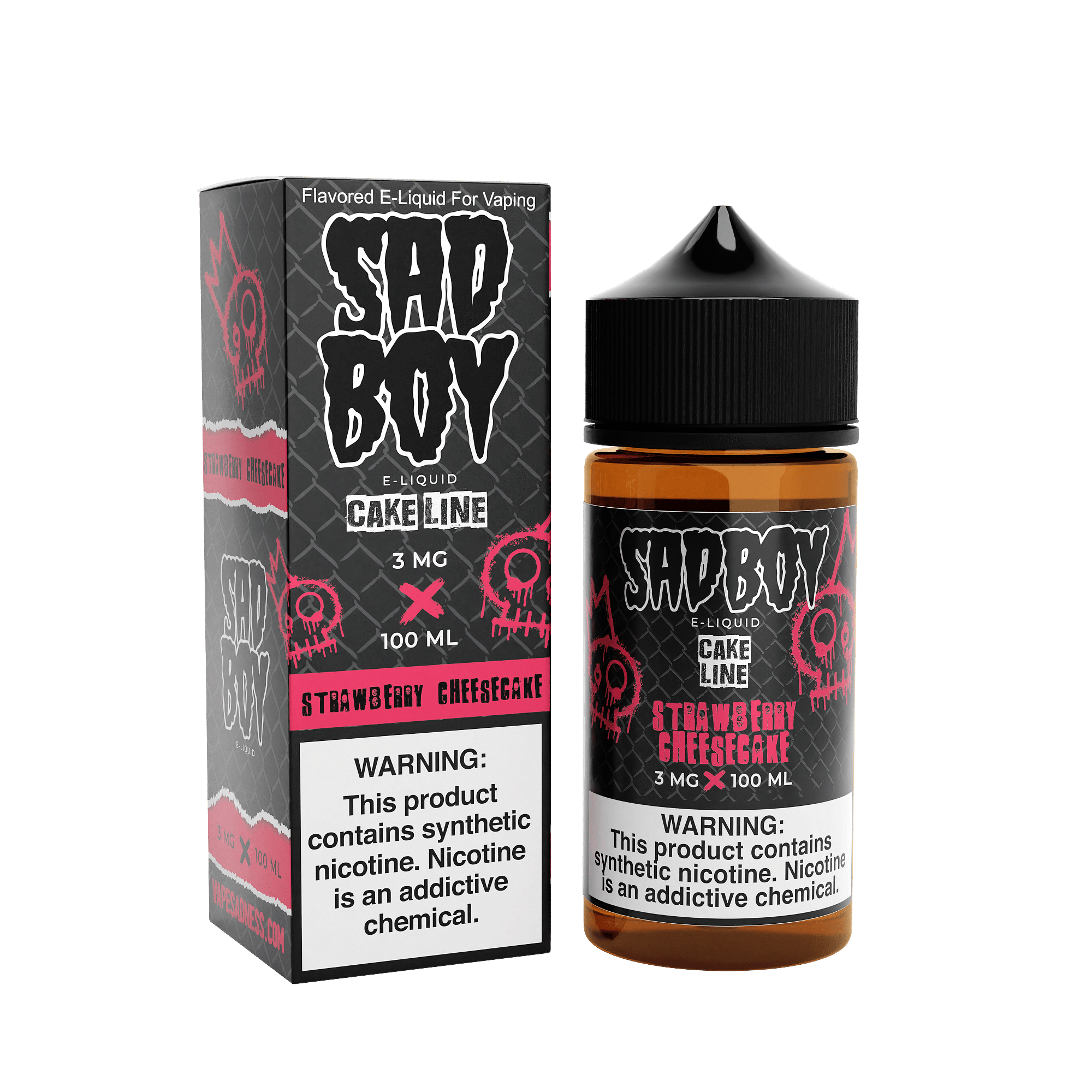 SADBOY 100ML CAKE LINE STRAWBERRY CHEESECAKE 3MG