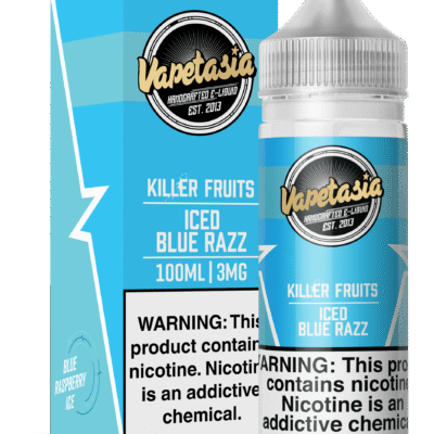 VAPETASIA 100ML ICED BLU RAZ 3MG