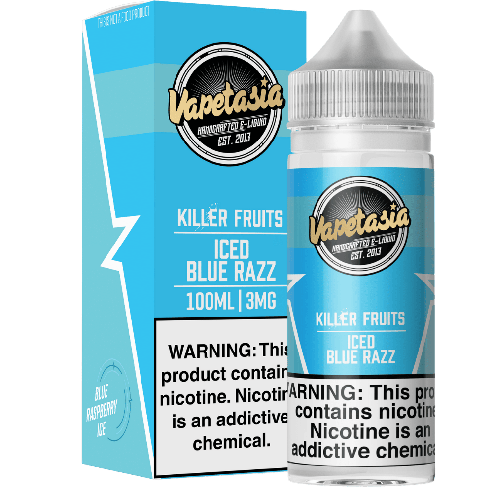 VAPETASIA 100ML ICED BLU RAZ 6MG