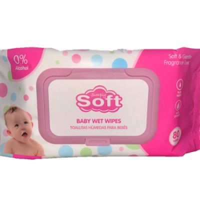 BABY WIPES SIMPLY SOFT PINK 80C