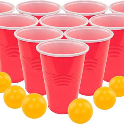 BEER PONG CUPS WITH BALLS 18CT