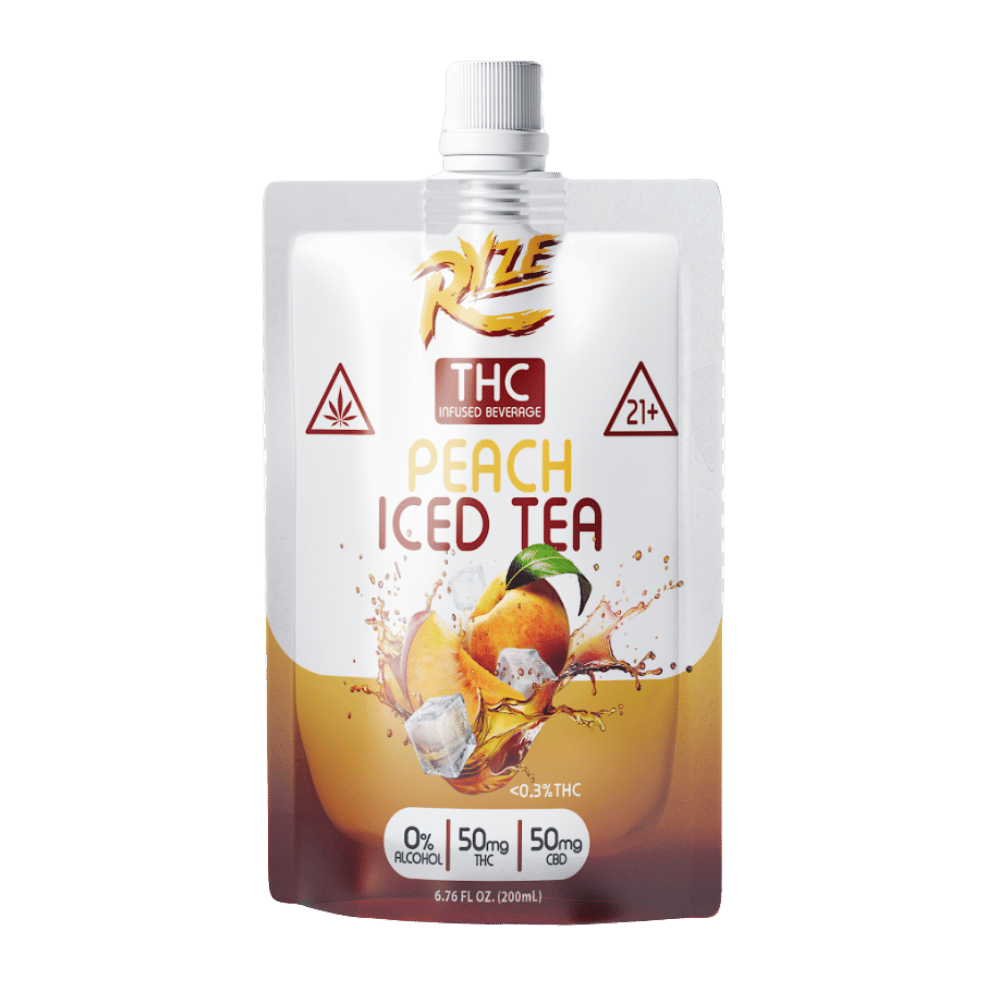 RYZE DRINK 50MG PEACH ICED 5CT