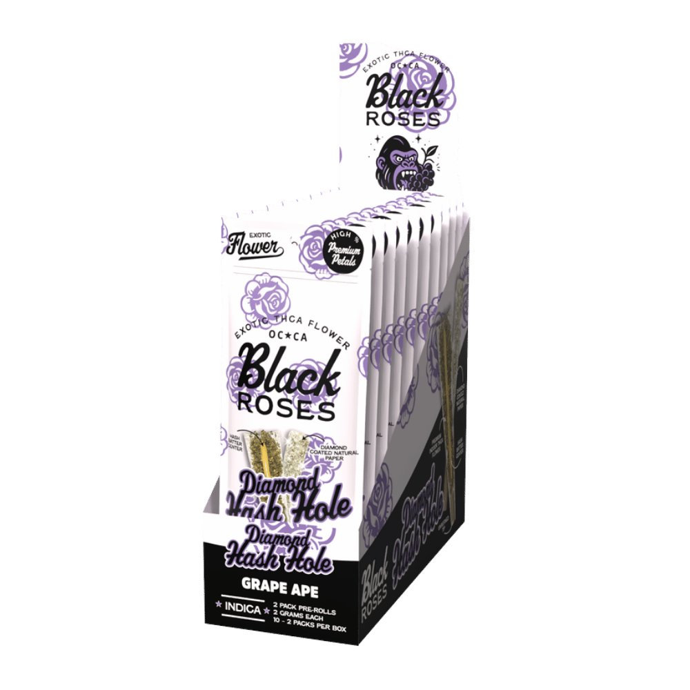 BLACK ROSES DIA HASH GRAPE 10/2P